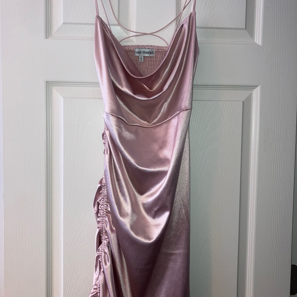 Silk Cowl Neck Midi Dress